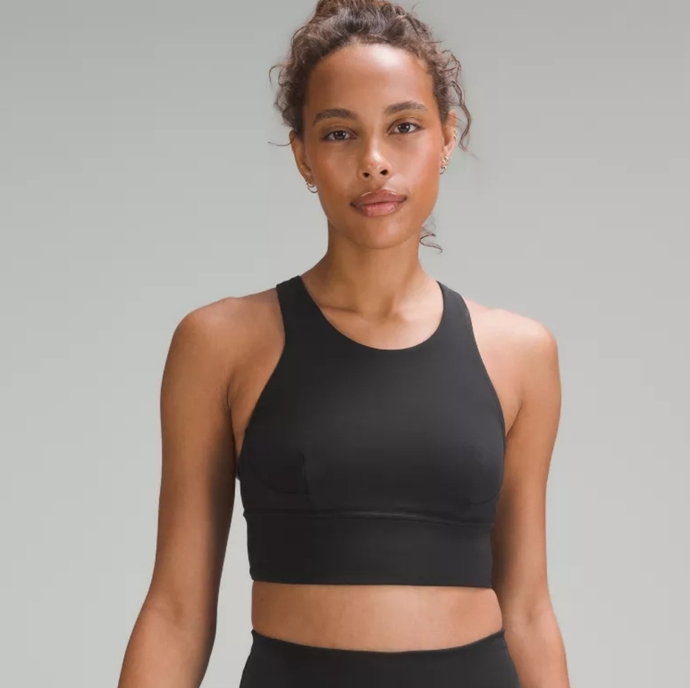 LULULEMON Wunder Train Longline Bra 8 Black Training Yoga